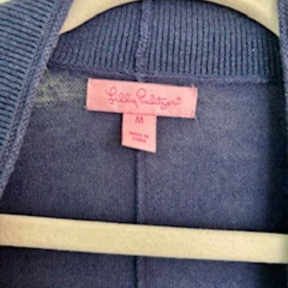 Lilly Pulitzer Shimmery Navy Cardigan - Picture 3 of 5